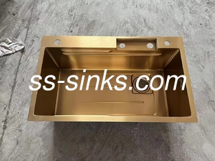Rectangular Bowl Shape Top Mount Roestvrij staal wasbak Satine Afwerking Zwaar