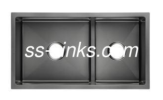 Stainless steel onderbouwde wasbak met geluidsdempende capaciteit