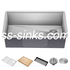 Moderne stijl Topmount keuken wastafel met 3,5 inch afvoer Opening rechthoekige schaalvorm