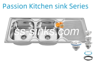 1200 X 500 mm Spoelbak van roestvrij staal met voorschort voor de keuken met een dikte van 0,6 mm/0,8 mm/1,0 mm en productafmetingen