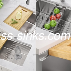 Rectangular Topmount Keuken Wasbak In Gepoetste Afwerking Voor 33 Inch Minimale Kasgrootte En Rechthoekige Schalen