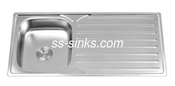 OEM-grootte Topmount Keuken wastafel Single Bowl met Drainboard Minimale kastgrootte 33 inch