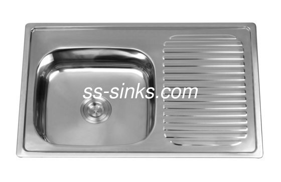 OEM-grootte Topmount Keuken wastafel Single Bowl met Drainboard Minimale kastgrootte 33 inch