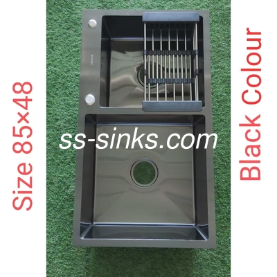 Gepoetste roestvrij staal 33x22 Drop In Dual Bowl handgemaakte keuken wasbak