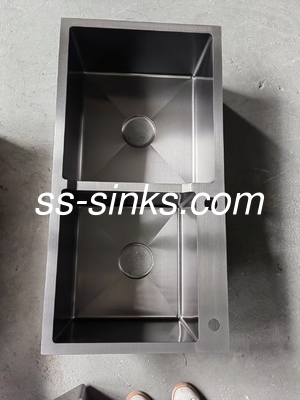 Gepoetste roestvrij staal 33x22 Drop In Dual Bowl handgemaakte keuken wasbak