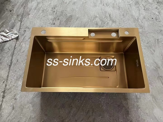 Rectangular Bowl Shape Top Mount Roestvrij staal wasbak Satine Afwerking Zwaar