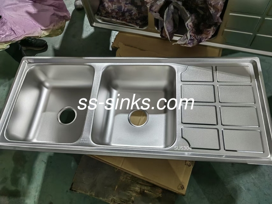 Colander accessoires inclusief voorschoen Roestvrij staal keuken wastafel met afvoerbord