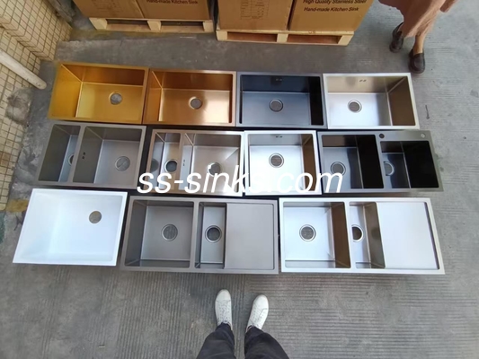 Bronzen Afwerking Dubbele Schotel Rectangular Keuken Koel Roestvrij voor Moderne Keuken