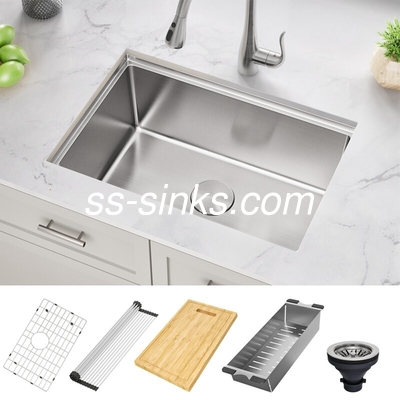 Rectangular Topmount Keuken Wasbak In Gepoetste Afwerking Voor 33 Inch Minimale Kasgrootte En Rechthoekige Schalen