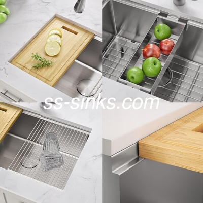 Rectangular Topmount Keuken Wasbak In Gepoetste Afwerking Voor 33 Inch Minimale Kasgrootte En Rechthoekige Schalen