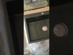 Zwarte kleur roestvrij wastafel handgemaakt topmount 110mm drainer