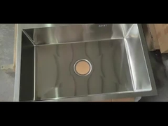 stalen wastafel handgemaakt zilveren borstel enkel bak